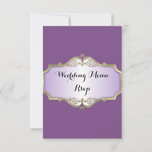 Elegante menú de bodas de raso antiguo RSVP (Anverso)