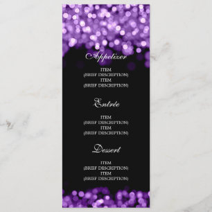 Elegante menú de bodas Luces moradas