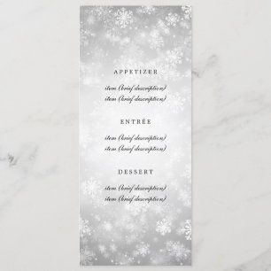Elegante menú de bodas Plata Invierno Maravilla