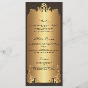 Elegante menú de bodas vintage