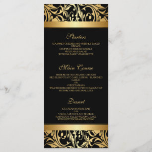 Elegante menú de bodas vintage