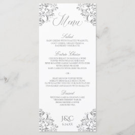Elegante menú de bodas vintage | Nadine (gris)