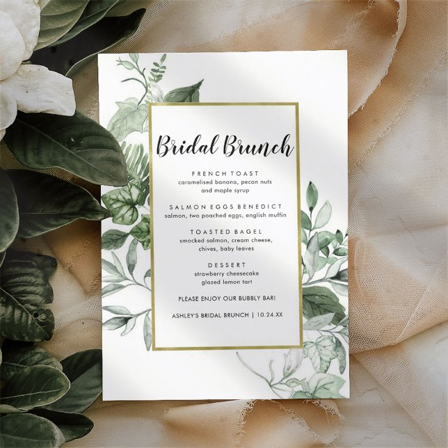 Elegante menú de brunch con flores de eucalipto (Subido por el creador)