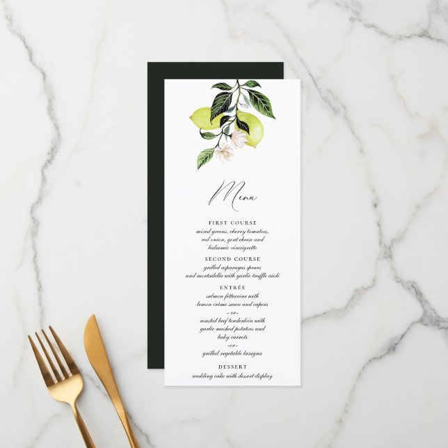 Elegante menú de caligrafía de lemas italianos (Anverso/Reverso In Situ)