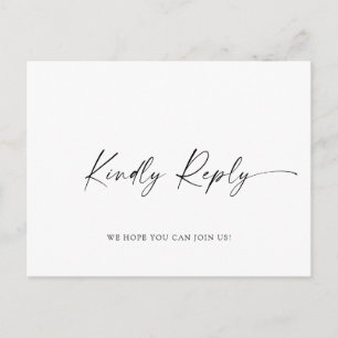 Elegante Menú de caligrafía Elección Boda RSVP