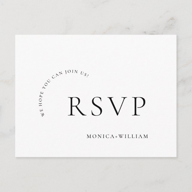 Elegante Menú de caligrafía Elección Boda RSVP (Anverso)