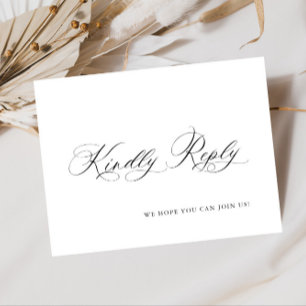 Elegante Menú de caligrafía Elección Boda RSVP