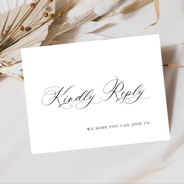 Elegante Menú de caligrafía Elección Boda RSVP (Subido por el creador)