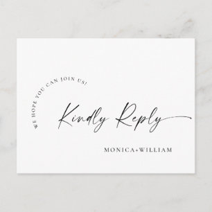 Elegante Menú de caligrafía Elección Boda RSVP