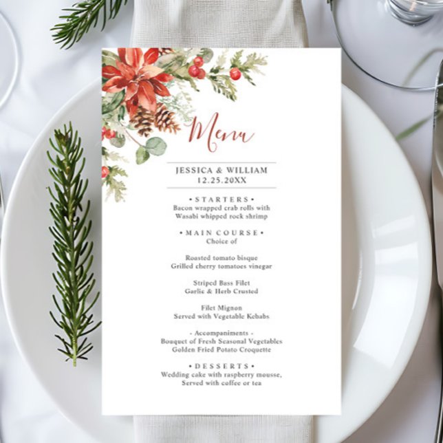 Elegante menú de cena de Boda de Invierno de Poins (Subido por el creador)