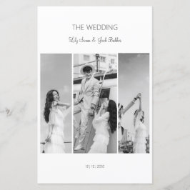 Elegante menú de Collage de fotos en blanco y negr