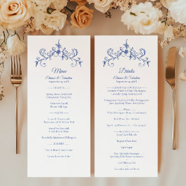 Elegante menú de comida y bebida de estilo románti