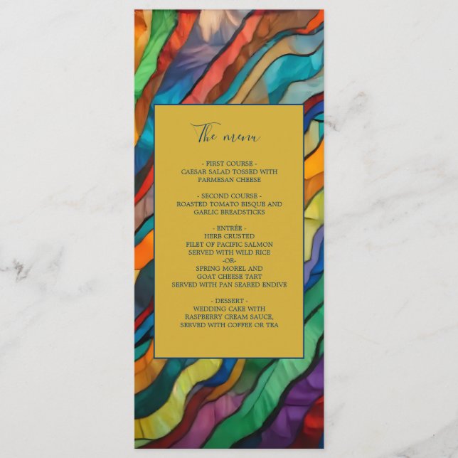 Elegante menú de destino africano opulento (Anverso)