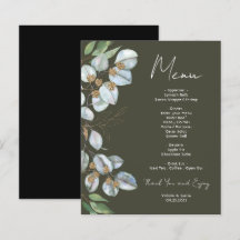 Elegante menú de eventos Eucalyptus Greenery