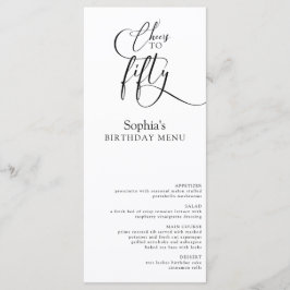 Elegante menú de fiestas de cumpleaños número 50