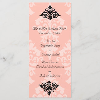Elegante menú de recepción Damask