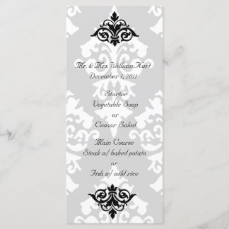 Elegante menú de recepción Damask