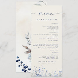 Elegante menú de recepción de bodas