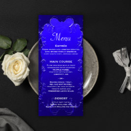 Elegante menú de recepción de la Boda Azul Real