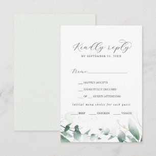 Elegante menú de vegetación Tarjeta RSVP de elecci