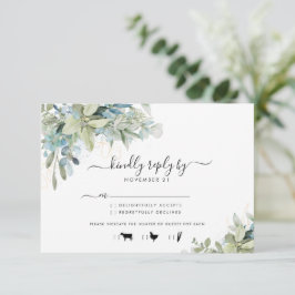 Elegante menú del Boda Eucalyptus Greenery RSVP