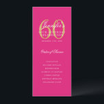 Elegante menú del programa 60th Birthday de oro ro<br><div class="desc">Elegante diseño de "Programa de fiesta de cumpleaños" con una sofisticada tipografía de escritura con texto personalizado.</div>