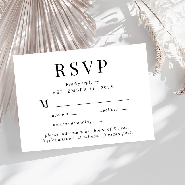 Elegante Menú Elección Boda Tarjeta RSVP (Subido por el creador)