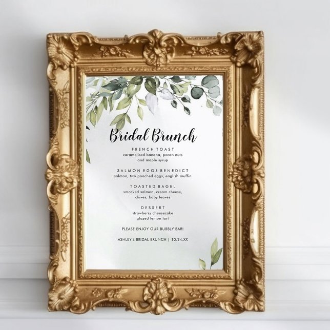 Elegante menú Eucalyptus Bridal Brunch (Subido por el creador)