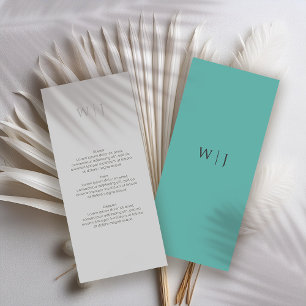 Elegante menú minimalista boda
