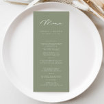 Elegante menú Minimalista de Boda de Olive Gris os<br><div class="desc">La sencillez del diseño le permite complementar sin esfuerzo cualquier tema boda o estilo de decoración, lo que lo convierte en una elección versátil para su día especial. La tipografía nítida y el diseño elegante crean un estilo moderno y sofisticado, marcando el tono para una memorable celebración boda. Diseñado para...</div>