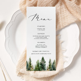 Elegante menú Minimalista de Boda forestal
