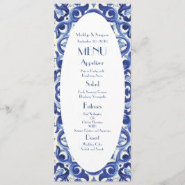 Elegante menú plano azul italiano La Dolce Vita