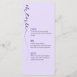 ELEGANTE Menú plano de BODA