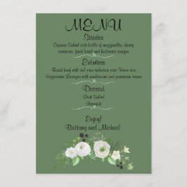 Elegante menú plano de bodas