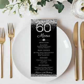 Elegante menú plano para la cena de cumpleaños núm