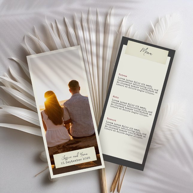 Elegante menú rústico Boda con foto (Subido por el creador)