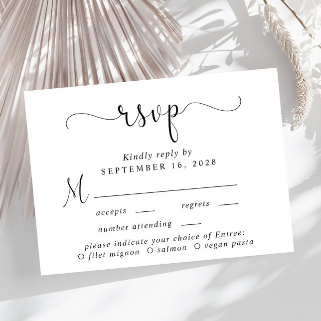 Elegante Menú Script Elección Boda RSVP (Subido por el creador)