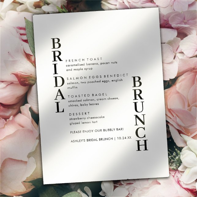 Elegante menú simple de brunch de novias (Subido por el creador)