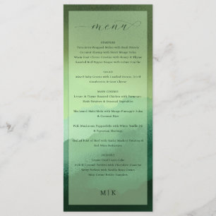 Elegante Menú Verde Oliva para Comida de Alta Gama