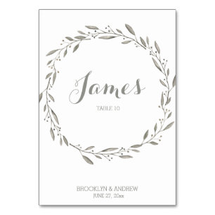 Elegante Mesa de Bodas Tarjeta de Gris Floral