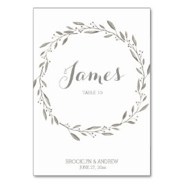 Elegante Mesa de Bodas Tarjeta de Gris Floral