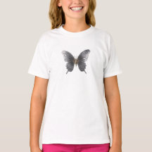 Elegante Metalizado mariposa niños camiseta