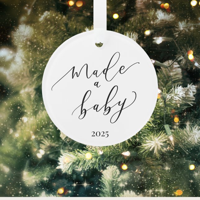 Elegante Minimalismo Hizo Un Ornamento Bebé (Made a Baby Ornament | Funny Couples Christmas Keepsake | New Parents Holiday Gift Idea)