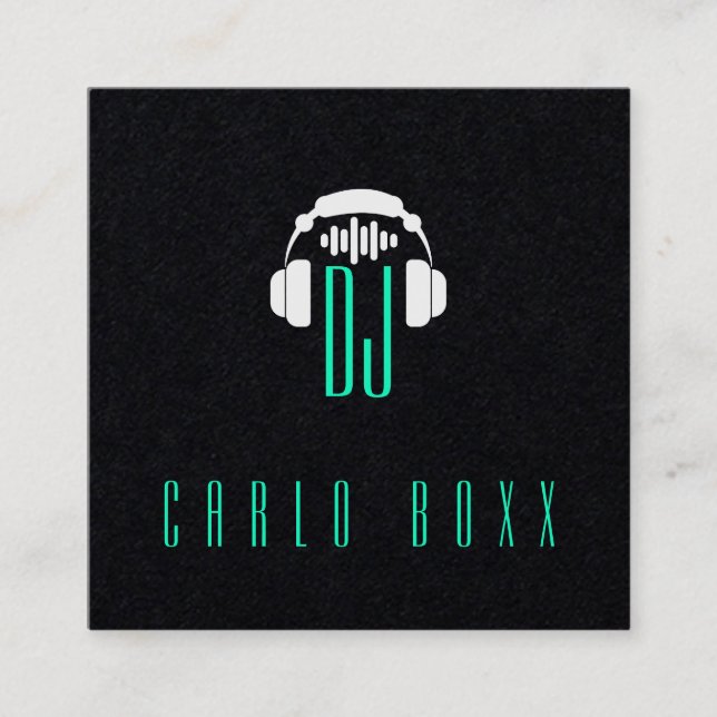 Elegante minimalismo musical negro tarjeta de visi (Anverso)