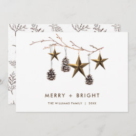 Elegante Minimalista Boho Feliz Saludo de Navidad