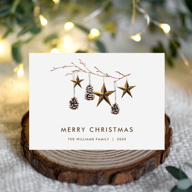 Elegante Minimalista Boho Feliz Saludo de Navidad (Subido por el creador)