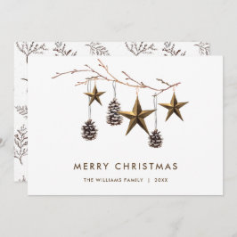 Elegante Minimalista Boho Feliz Saludo de Navidad