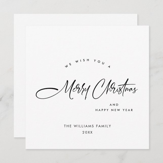 Elegante Minimalista Feliz de Navidad (Anverso / Reverso)