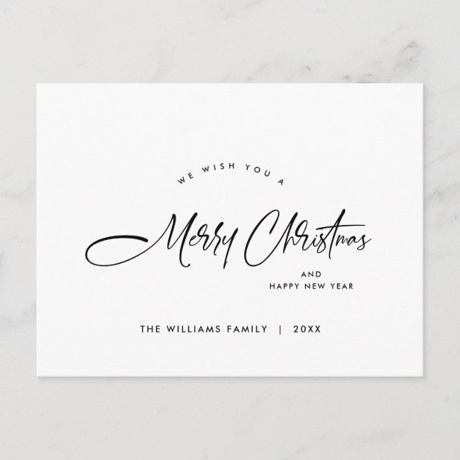 Elegante Minimalista Feliz de Navidad (Anverso)