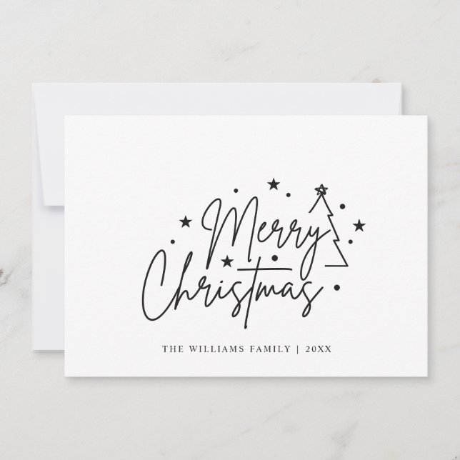 Elegante Minimalista Feliz de Navidad (Anverso)